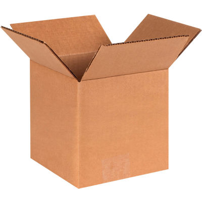 Global Industrial Cube Cardboard Corrugated Boxes, 6"L x 6"W x 6"H, Kraft - Pkg Qty 25