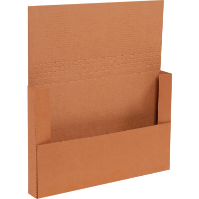 Global Industrial™ Carton ondulé Easy-Fold Mailers, 14-1/8"L x 8-5/8"L x 1"H, Kraft - Qté par paquet : 50