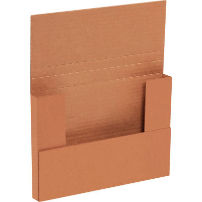Global Industrial™ Carton ondulé Easy-Fold Mailers, 9-5/8"L x 6-5/8"L x 3-1/2"H, Kraft - Qté par paquet : 50