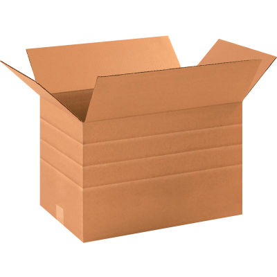 Global Industrial™ Boîtes ondulées en carton multi profondeur, 16"L x 12"W x 10"H, Kraft - Qté par paquet : 25