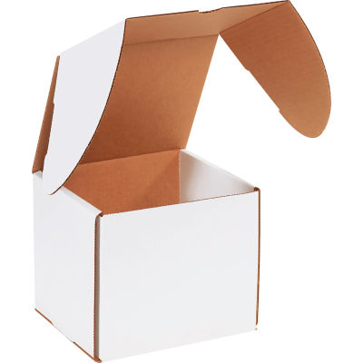 Enveloppes extérieures en carton ondulé Global Industrial™, 7-1/8 po L x 6-5/8 po l x 6-1/2 po H, blanc - Qté par paquet : 25
