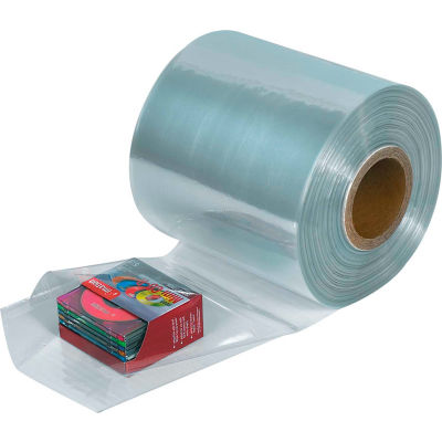 Global Industrial™ PVC Shrink Tubing, 100 Ga., 4"W x 1500'L, Clear, 1 Roll