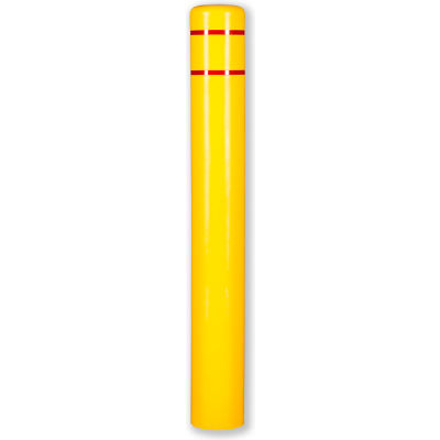 Manchon de borne Post Guard, 4 1/2 po diam. x 52 po haut., jaune à bande rouge