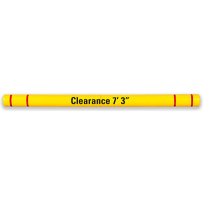 Hauteur barre de dégagement de garde, 7" diamètre x 80" L, jaune w / formalités administratives
