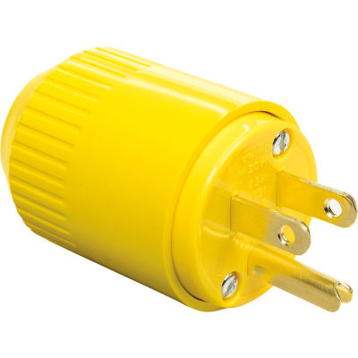 Bryant 5965BY TECHSPEC® Straight Blade Plug, 15A, 125V, Yellow Thermoplastic