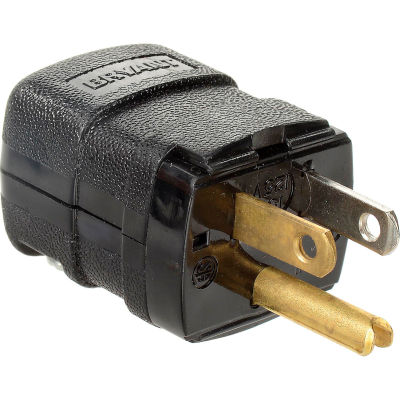 Bryant 5966VBK Valise Straight Blade Plug, 15A, 125V, Black