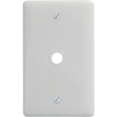 Bryant® Standard White Telephone And Coax Plate, 1-Gang - Pkg Qty 25