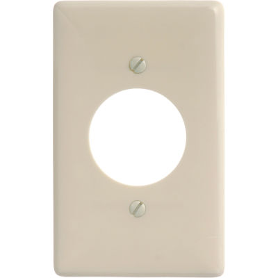 Bryant NP720I Single Receptacle Plate, 1-Gang, Standard, Ivory Nylon, 1.40 open