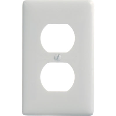 Bryant NP8W Duplex Plate, 1-Gang, Standard, White Nylon