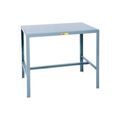 Petit géant® Table de machine stationnaire avec pied incliné, bord carré en acier, 24 « Lx18 » Dx36 « H, Gris