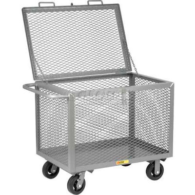 Little Giant® Box Truck with Hinged Lid BTXL3060-6MR, Expanded Metal Sides, 30 x 60