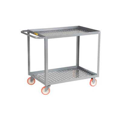 Little Giant® Perforated Deck Service Cart, 2 Tray Shelves, 24"Wx 48"L, 1200 Lbs. Cap.