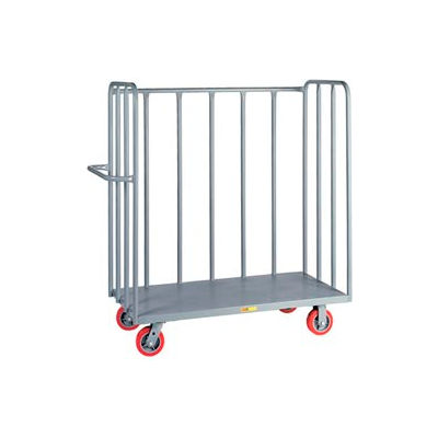 Little Giant® 3-Sided Bulk Truck OT3048-6PY, Tubular Steel Sides, 30 x 48, Poly Whls