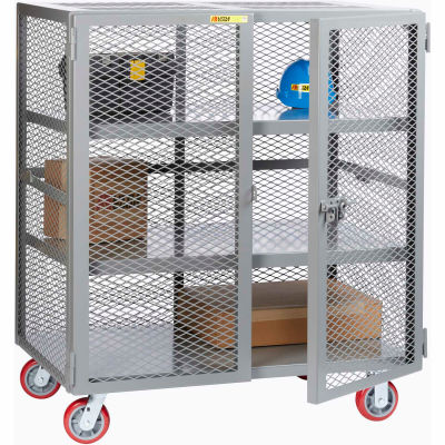 Little Giant® Mobile Storage Locker SC2-2460-6PPY, 2 Center Shelves, 24 x 60, Poly Wheels