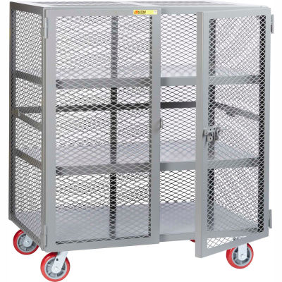 Little Giant® Mobile Storage Locker SC2-3060-6PPY, 2 Center Shelves, 30 x 60, Poly Wheels