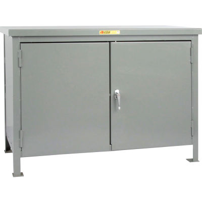 Little Giant Cabinet Workbench w / Steel Square Edge Top, 48"W x 24"D, Gris
