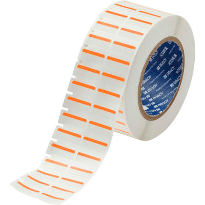 Brady® THT-152-494-OR B-494 Color Polyester Labels 0,375"H x 1"W Orange/White, 3000/Roll