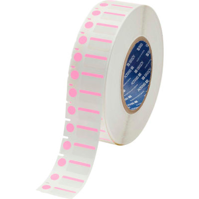 Brady® THT-250-494-PK B-494 Color Polyester Labels 0,5"H x 1"W Pink/White, 3000/Roll
