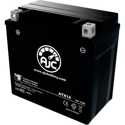 AJC Battery Piaggio BV250 Scooter Battery (2008-2011), 12 Amps, 12V, B Terminals