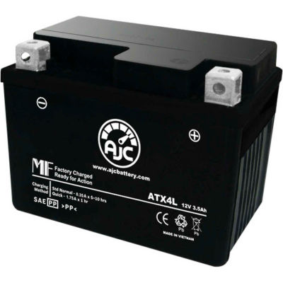AJC Battery Agrati Garelli 100CC Motorcycle Battery (1959-1965), 3,5 Amps, 12V, B Terminals