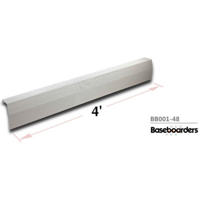Baseboarders® Premium Series 4 ft Steel Easy Slip-on Baseboard Heater Cover, Blanc