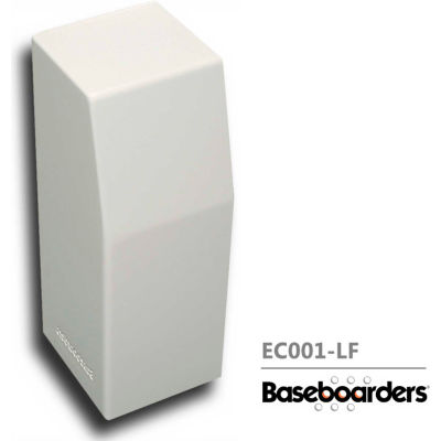 Baseboarders® Premium Series Steel Easy Slip-on Baseboard Left Side CLOSED Endcap, Blanc