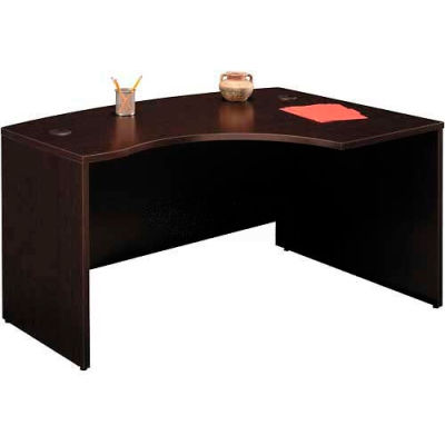 Bush Furniture Right Hand Wood Desk with Bow Front - Mocha Cherry - Series C
