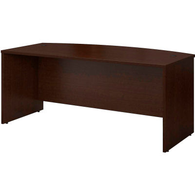 Bush Furniture Wood Desk Shell with Bow Front - 72" - Mocha Cherry - Series C