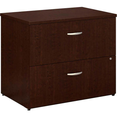 Bush Furniture Lateral File Cabinet, 2 Drawer with Double Handle Pulls - Mocha Cherry - Series C