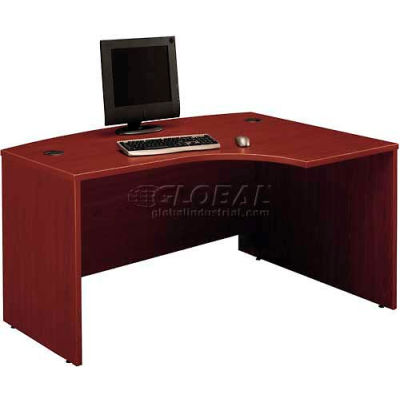 Bush Furniture Right Hand Wood Desk with Bow Front - Mahogany - Series C