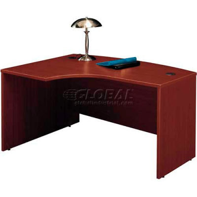 Bush Furniture Left Hand Wood Desk with Bow Front - Mahogany - Series C