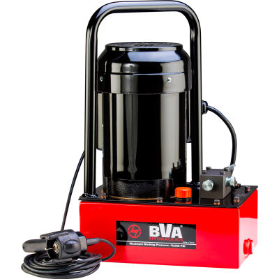 Pompe électrique hydraulique BVA, 0,5 HP, 1 gallons, vanne de vidange à 2 voies / 2 positions