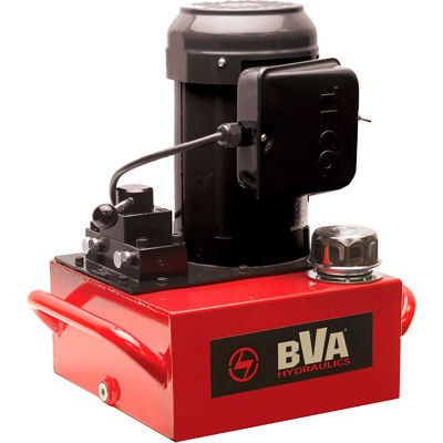 Pompe électrique hydraulique BVA, 1 HP, 2 gallons, vanne manuelle 4 voies / 3 positions