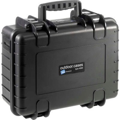 B&W Type 4000 Medium Outdoor Waterproof Case W/o Foam / Insert 16-1/2"L x 13"W x 7H, Black