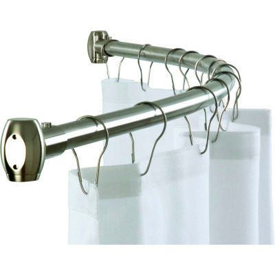 Bradley Corporation 58"W Shower Curtain Rod, Acier inoxydable poli brillant - 9530-607800