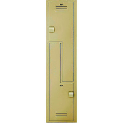 Bradley® 2-Tier 2 portes Lenox Plastic Locker, 15"L x 18"P x 72"H, beige, assemblé