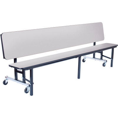 NPS® Mobile Convertible Bench Unit, MDF, 72"Lx29"W, Gray