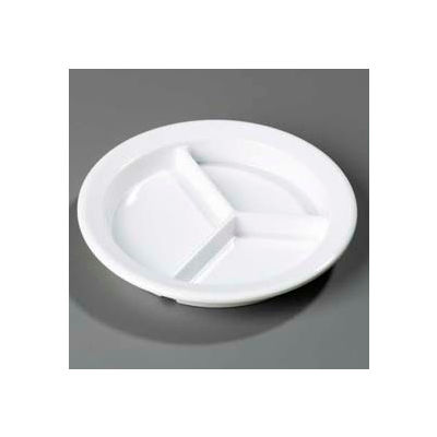 Carlisle 4351602 - Dallas Ware® 3-Compartment Deep Plate 9", White - Pkg Qty 24