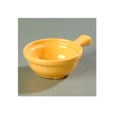 Carlisle 700622 - Handled Soup Bowl 8 Oz., 4-5/8", Honey Yellow - Pkg Qty 24