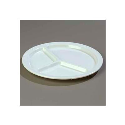 Carlisle KL10202 - Kingline™ 3-Compartment Plate 10-1/16" x 3/4", White - Pkg Qty 48