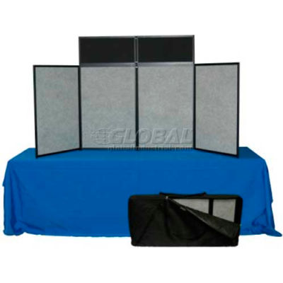 Folding Panel Display, (4) 3' x 2' Panels And (2) 8" x 21" Header, BL/BK