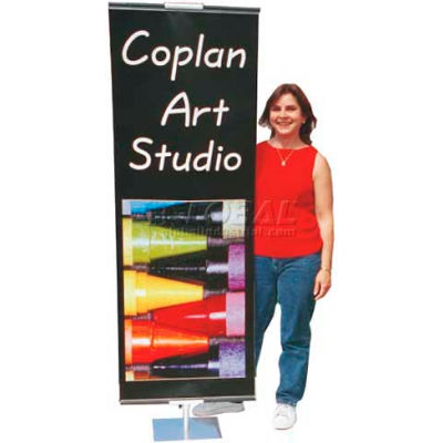 Double Sided Sign Stands, Black, 3'W Height From 3' - 8'