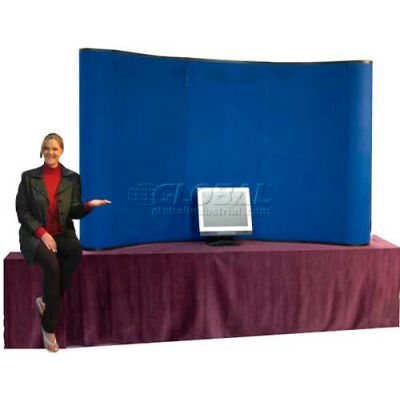 Curved Table Top Pop Up, Black, 6'W x 5'H Curved Hook & Loop Receptive