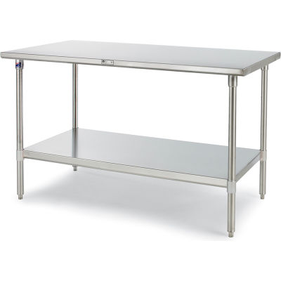 John Boos Workbench W/Undershelf, 16 Ga. 304 Series Stainless, 72"Wx30"D