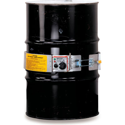 Chauffe-tambour avec commande de thermostat pour tambour en acier de 55 gallons, 60-250°F, 120V