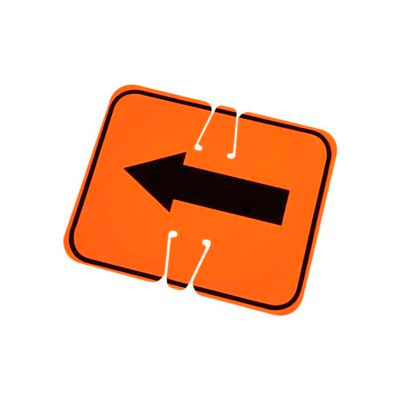 Cône de gauche signe - Keep, noir sur Orange W / flèche, une face - Qté par paquet : 5