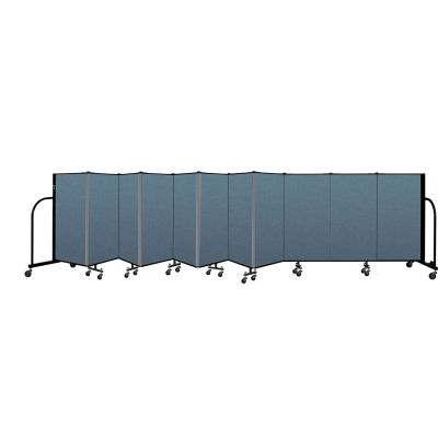 Screenflex Portable Room Divider 11 Panel, 4'H x 20'5"L, Fabric Color: Blue