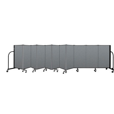 Screenflex Portable Room Divider 11 Panel, 4'H x 20'5"L, Fabric Color: Gray