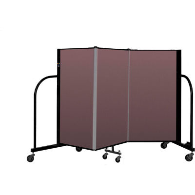 Screenflex Portable Room Divider 3 Panel, 4'H x 5'9"L, Fabric Color: Mauve