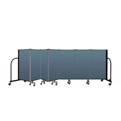 Screenflex Portable Room Divider 7 Panel, 4'H x 13'1"L, Fabric Color: Blue